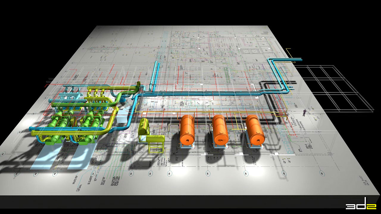 Mechanical systems 3D rendering