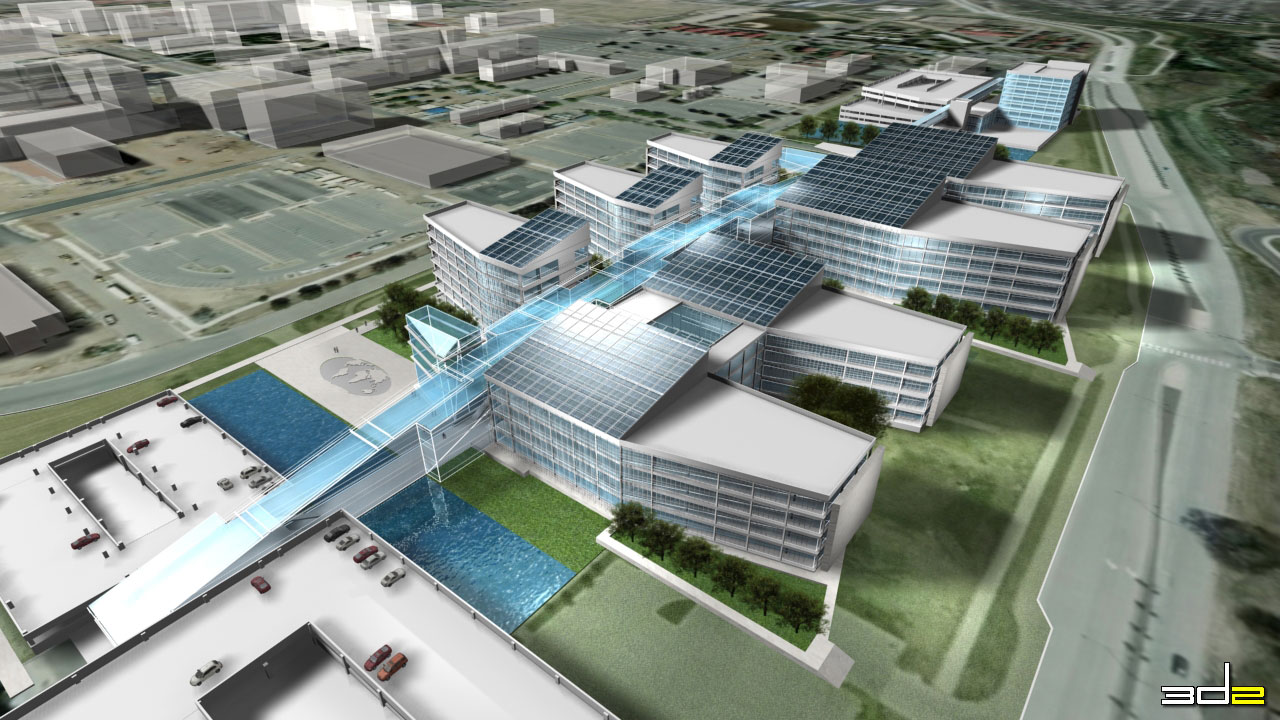 Hospital 3D rendering
