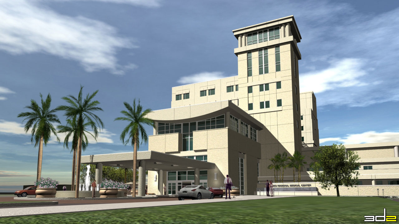 Hospital 3D rendering